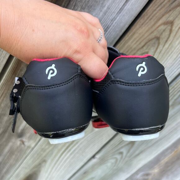 Peloton PL-SH-02 Cycling Shoes w/ Cleats Black Red Size 39 EU (Women's 8 US) EUC - Picture 5 of 10